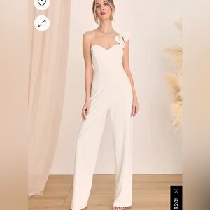 Lulus Captivate Me White One-Shoulder Ruffled Jumpsuit